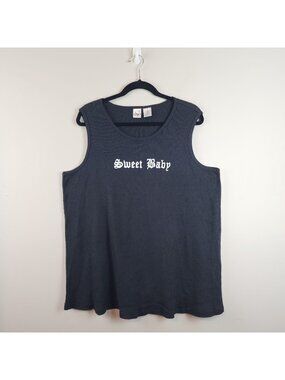 Duo Maternity Sweet Baby Black Tank Top 2XL